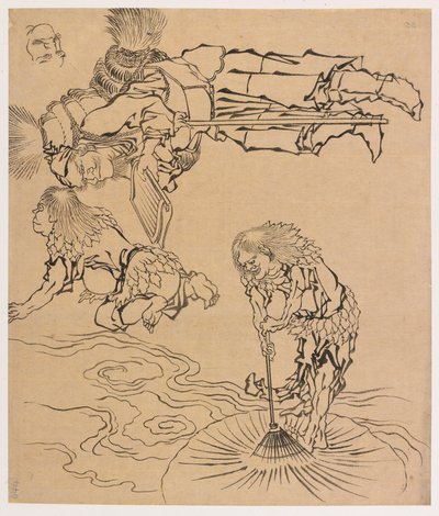 Seres lendários, final do século 18 e início do século 19. de Katsushika Hokusai
