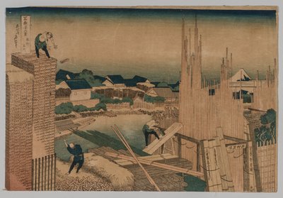Lumber Yard, 1760-1849. de Katsushika Hokusai