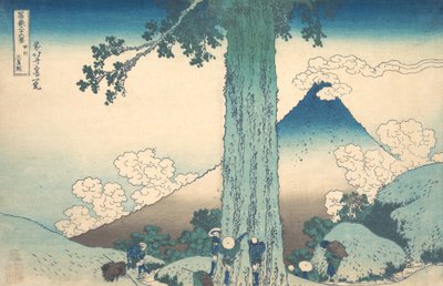Mishima Pass na província de Kai Koshu Mishima goe, da série Trinta e seis vistas ..., ca. 1830-32. de Katsushika Hokusai