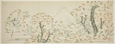 Monte Fuji com cerejeiras em flor de Katsushika Hokusai