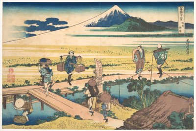 Nakahara, na província de Sagami (Sōshū Nakahara), da série «Trinta e seis vistas do Monte Fuji» (Fugaku sanjūrokkei) de Katsushika Hokusai