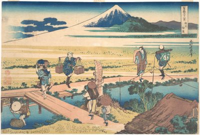 Nakahara, na província de Sagami (Sōshū Nakahara), da série «Trinta e seis vistas do Monte Fuji» (Fugaku sanjūrokkei) de Katsushika Hokusai