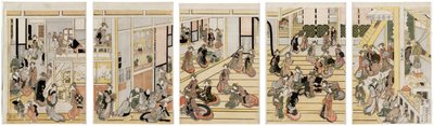 Dia de Ano Novo no bordel de Ogi-ya de Katsushika Hokusai