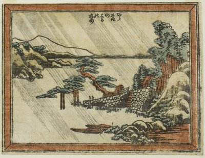 Night Line At Karasaki (Karasaki no Yoru no Ame), da Teseries English ght Vie ws of Visitor Picture (Dovan Omi Hakkei) de Katsushika Hokusai