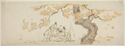 Vigias noturnos debaixo de um ácer de Katsushika Hokusai