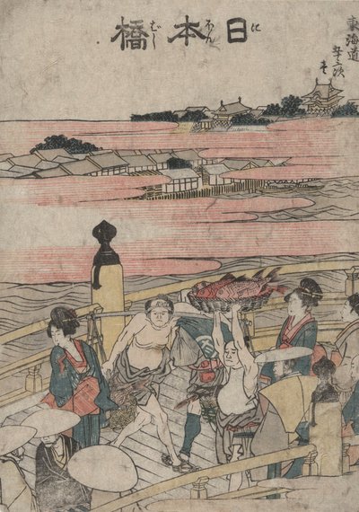 Nihonbashi, da série Designs of the Fifty-three Stations of the Tokaido de Katsushika Hokusai