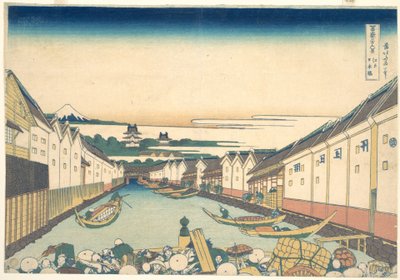 Nihonbashi em Edo (Edo Nihonbashi), da série «Trinta e seis vistas do Monte Fuji» (Fugaku sanjūrokkei) de Katsushika Hokusai