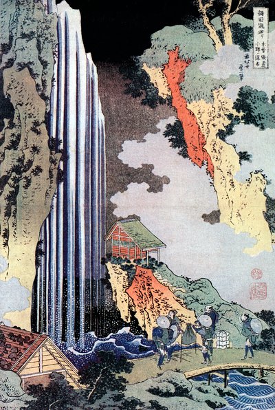Cachoeira Ono ao longo do Kisokaido, c1780-1849 de Katsushika Hokusai