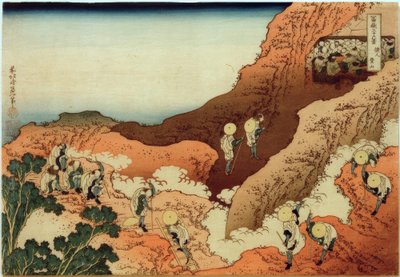 Peregrinos escalam o Monte Fuji de Katsushika Hokusai
