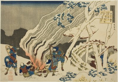 Poema de Muneyuki Ason de Minamoto, da série Te de Katsushika Hokusai