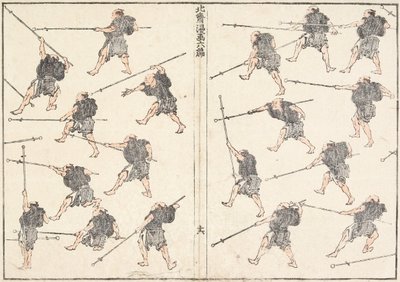 Prática com a espada de cabo longo de Katsushika Hokusai