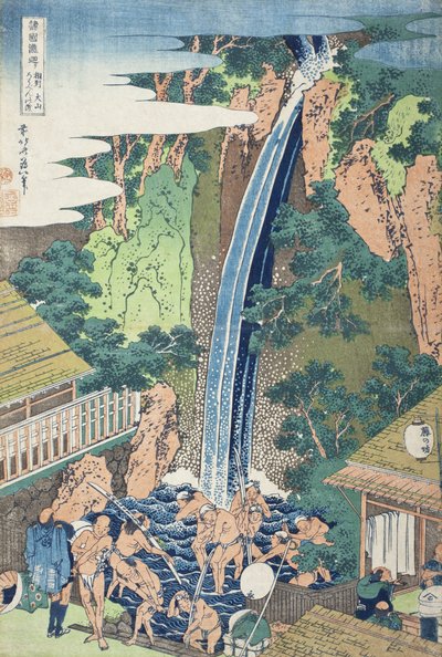 Cascatas de Rōben no Monte Ōyama, província de Sagami de Katsushika Hokusai