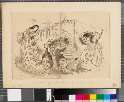 Cenas da guerra entre o Japão e a Coreia, finais do século XVIII e primeira metade do século XIX (tinta e aguada sobre papel) de Katsushika Hokusai