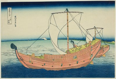 Sea Lane Off Kazusa Province (Kazusa no kairo), da série "Trinta e seis vistas do Monte Fuji (Fugaku sanjurokkei)" de Katsushika Hokusai