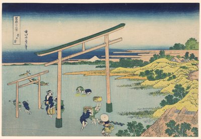 Seashore em Nobutoura (Nobutoura), da série "Trinta e seis vistas do Monte Fuji (Fugaku sanjurokkei)" de Katsushika Hokusai