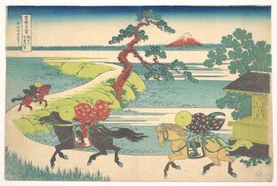 A aldeia de Sekiya, junto ao rio Sumida (Sumidagawa Sekiya no sato), da série «Trinta e seis vistas do Monte Fuji» (Fugaku sanjūrokkei) de Katsushika Hokusai
