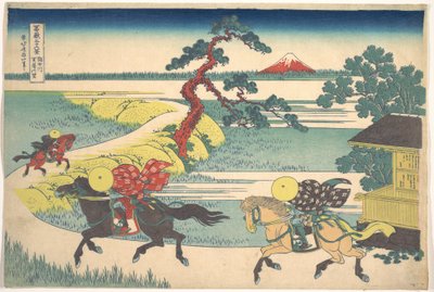 A aldeia de Sekiya, junto ao rio Sumida (Sumidagawa Sekiya no sato), da série «Trinta e seis vistas do Monte Fuji» (Fugaku sanjūrokkei) de Katsushika Hokusai