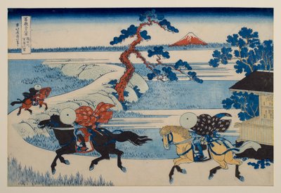A aldeia de Sekiya, junto ao rio Sumida, da série «Trinta e seis vistas do Monte Fuji» de Katsushika Hokusai