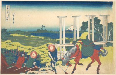 Senju, na província de Musashi (Bushū Senju), da série «Trinta e seis vistas do Monte Fuji» (Fugaku sanjūrokkei) de Katsushika Hokusai