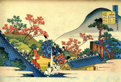 Série de cem poemas de cem poetas: "Fujiwara no Tadahira" Impressão de Katsushika Hokusai (1760-1849) (escola ukiyo-e) por volta de 1830 Estado de l