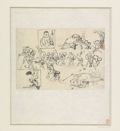 Esboços de Shishi de Katsushika Hokusai