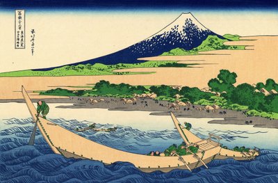 Costa da Baía de Tago, Ejiri no Tokaido, c.1830 (impressão em bloco de madeira) de Katsushika Hokusai