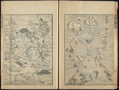 Sketchbook, 1816 (impressão em xilogravura) de Katsushika Hokusai