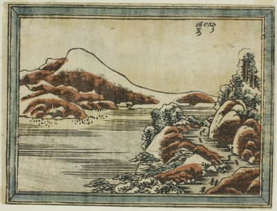 Snow at Dusk at Hira (Hira no bosetsu), da série Eight Views of Omi in Etching Style (Doban Omi hakkei) de Katsushika Hokusai