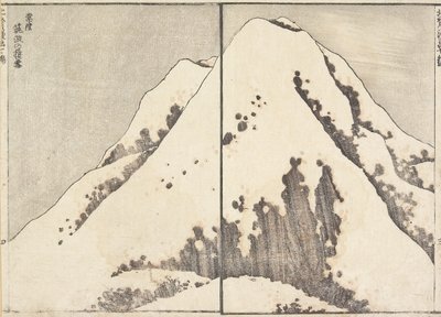 Neve no topo da montanha Tsukuba na província de Hitachi, 1817 de Katsushika Hokusai