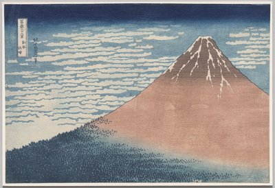 Vento Sul, Céu Claro, da série Trinta e Seis Vistas do Monte Fuji de Katsushika Hokusai