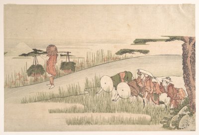 A Primavera nos campos de arroz de Katsushika Hokusai