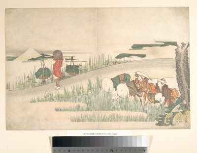 A Primavera nos campos de arroz de Katsushika Hokusai