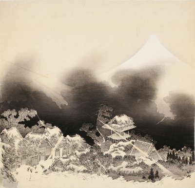 Tempestade nas montanhas de Katsushika Hokusai