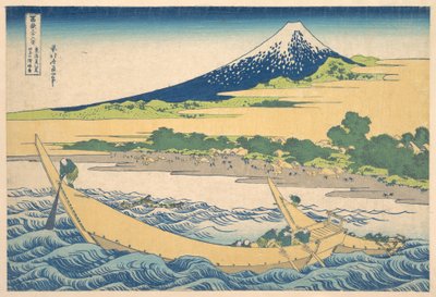 Baía de Tago, perto de Ejiri, na Tōkaidō (Tōkaidō Ejiri Tago no ura ryaku zu), da série «Trinta e seis vistas do Monte Fuji» (Fugaku sanjūrokkei) de Katsushika Hokusai
