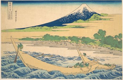 Baía de Tago, perto de Ejiri, na Tōkaidō (Tōkaidō Ejiri Tago no ura ryaku zu), da série «Trinta e seis vistas do Monte Fuji» (Fugaku sanjūrokkei) de Katsushika Hokusai