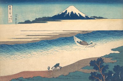 Rio Tama na província de Musashi Bushu Tamagawa, da série Trinta e seis vistas o..., ca. 1830-32. de Katsushika Hokusai