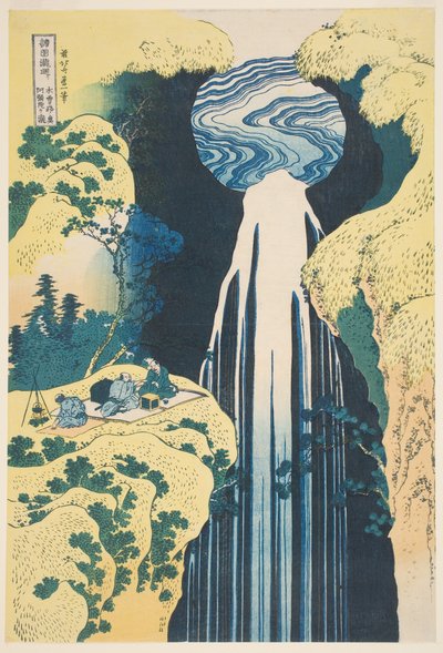 A Cachoeira Amida na Província de Kiso (impressão em xilogravura) de Katsushika Hokusai