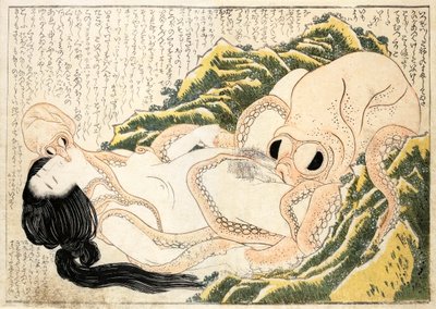 O sonho da esposa do pescador de Katsushika Hokusai