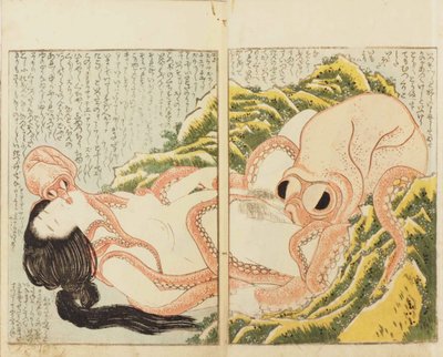 O sonho da esposa dos pescadores de Katsushika Hokusai