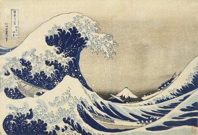 A Grande Onda de Kanagawa, c.1830 (impressão em xilogravura) de Katsushika Hokusai