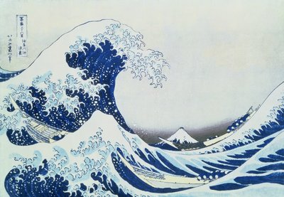 A grande onda fora de Kanagawa, da série &39;36 vistas de Mt.Fuji&39; (&39;Fugaku sanjuokkei&39;) pub. por Nishimura Eijudo, 1831 (impressão do woodblock da cor) de Katsushika Hokusai