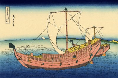 A rota marítima de Kazusa, c.1830 (impressão em bloco de madeira) de Katsushika Hokusai