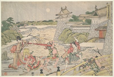 A Liga Fiel dos Quarenta e Sete R?nin (Ch?shingura), Acto III: Kampei atacado por Bannai e os seus homens de Katsushika Hokusai