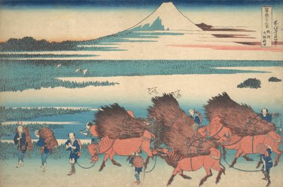 Os Novos Campos de Ono na Província de Suruga Sunshu Ono shinden, da série Thir..., ca. 1830-32. de Katsushika Hokusai