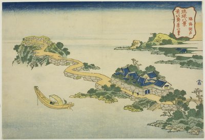 O som do lago em Rinkai (Rinkai kosei), da série "Oito Vistas das Ilhas Ryukyu (Ryukyu hakkei)" de Katsushika Hokusai
