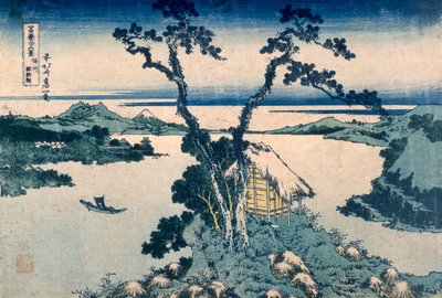 O Lago Suna (impressão em xilogravura a cores) de Katsushika Hokusai