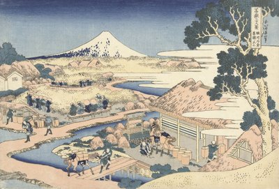 A plantação de chá de Katakura na província de Suruga, c.1830 (impressão em xilogravura) de Katsushika Hokusai