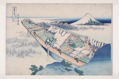 Ushibori na província de Hitachi (J?sh? Ushibori) (impressão em bloco de madeira colorida) de Katsushika Hokusai