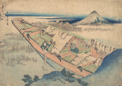 Ushibori na província de Hitachi Joshu Ushibori, da série Trinta e seis vistas de ..., ca. 1830-32. de Katsushika Hokusai