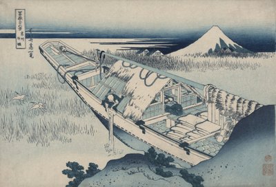 Ushibori, na província de Hitachi, da série «Trinta e seis vistas do Monte Fuji» de Katsushika Hokusai